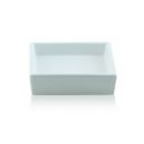 štvorcový Misky na mydlo vyrobené z keramiky - Porta sapone quadrato bianco  BD-SAP-CBI-04