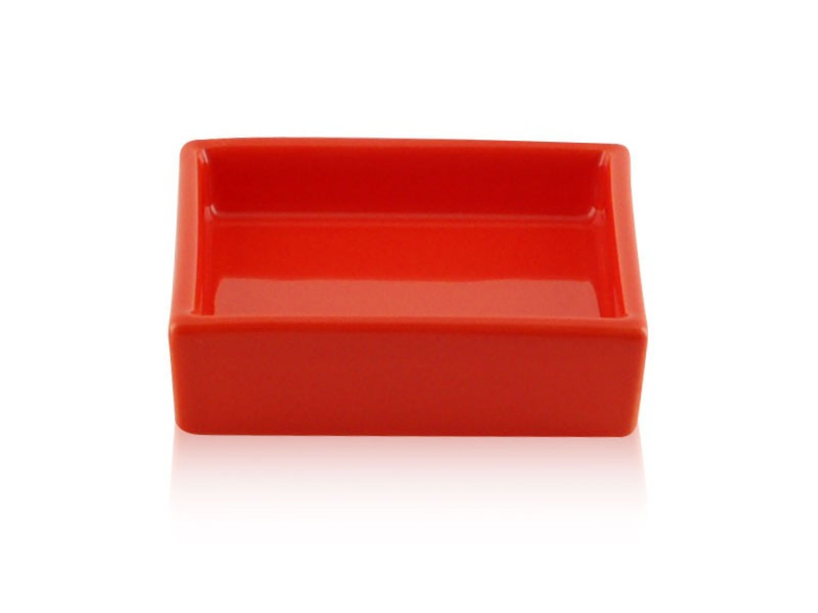 štvorcový Misky na mydlo vyrobené z keramiky - Porta sapone quadrato arancione  BD-SAP-CAR-04