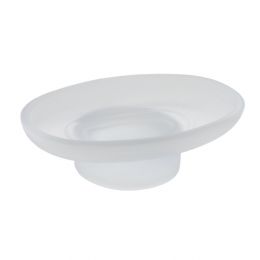 Spare oval soap holder in satin glass