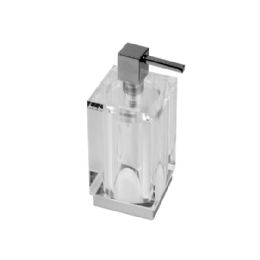 dosatore metallo appoggio rest standing liquid soap dispenser in plexiglass cm. 5x5x17,3