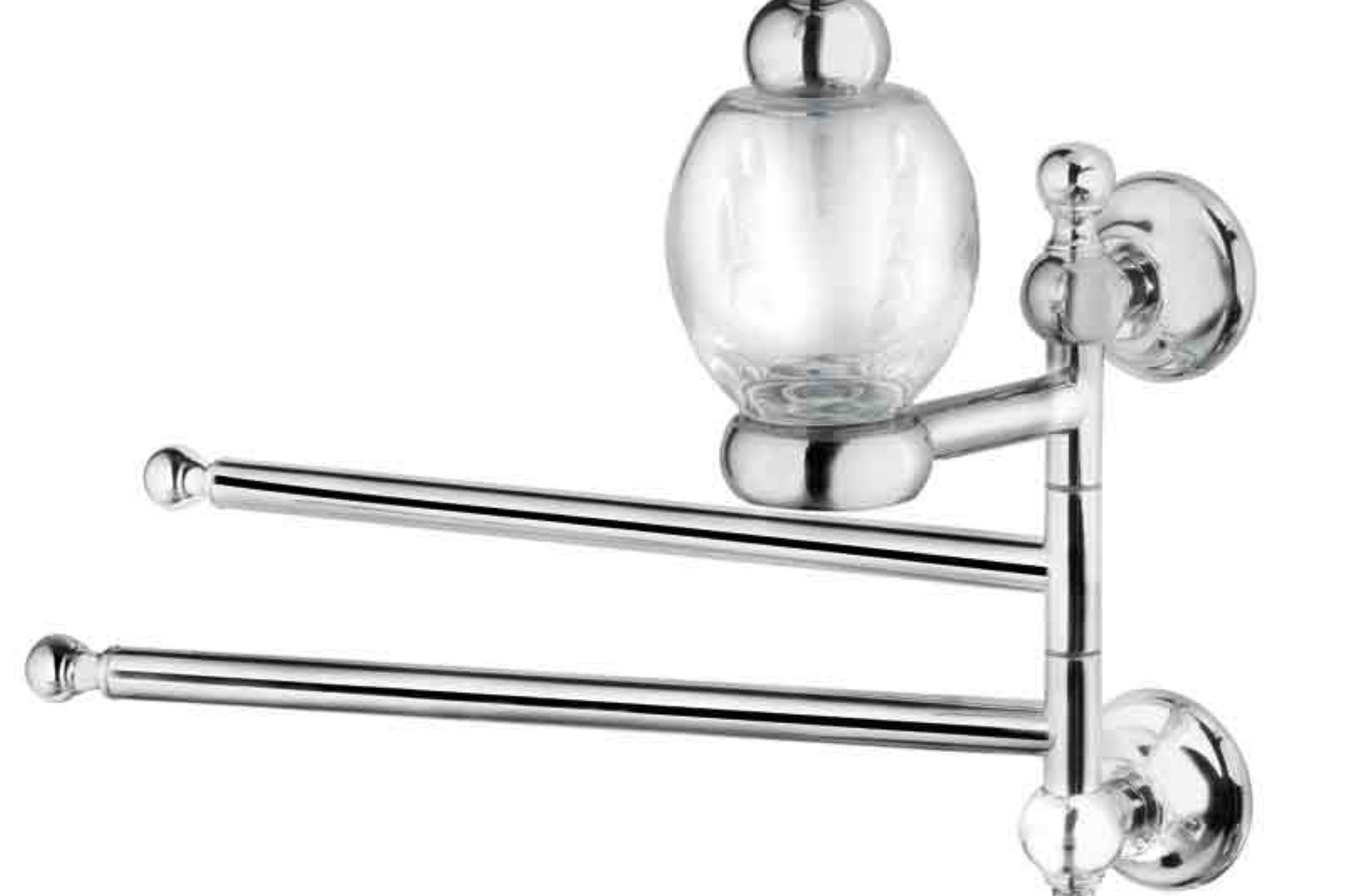 pivoted liquid soap dispenser in glass- 2 towel rails pesci