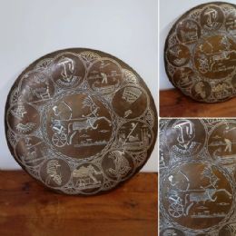 Grande Piatto Decorativo Vintage Egizio - Grande Piatto Decorativo