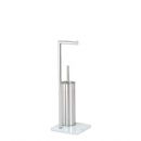 Toilet roll and brush holder stand ZERO COLOR - Toilet roll and  brush holder stand Zero Chromo / White
