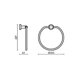 Porta salvietta ad anello Tecno - TE 207 Cromo 51