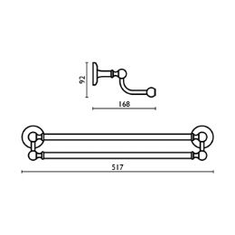 Double towel rail 40 cm. SH 216 - SH 216 Chrome 51