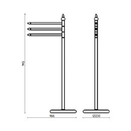 Piantana con 3 porta salvietta h 95 cm CA 615 - CA 615 Cromo 51