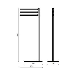 Piantana con 3 porta salvietta h 89 cm LL 615 - LL 615 Cromo 51