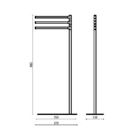 Piantana con porta rotolo e porta scopino Tecno - TE 633 Cromo 51