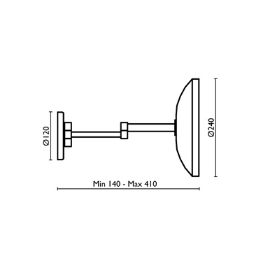 Magnifying mirror with Led light Ø 24 cm., double arm (2x) SP 803 - SP 803 Chrome 51