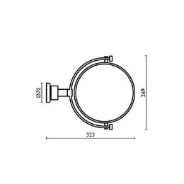 Swivel magnifying mirror Ø 20 cm. (1x + 2x) SP 810 - SP 810 Chrome 51