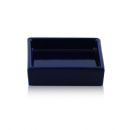 Porta sapone da appoggio quadrato in ceramica - Porta sapone quadrato blu BD-SAP-CBL-04