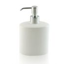 Dispenser - dosatore di sapone ovale da appoggio in ceramica e ottone cromato - Dispenser - dosatore di sapone ovale bianco BD-DIS-CBI-01
