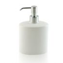 Dispenser - dosatore di sapone ovale da appoggio in ceramica e ottone cromato - Dispenser - dosatore di sapone ovale  bianco BD-DIS-CBI-01