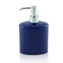 Dispenser - dosatore di sapone ovale da appoggio in ceramica e ottone cromato - Dispenser - dosatore di sapone ovale blu BD-DIS-CBL-01