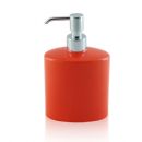 Dispenser - dosatore di sapone ovale da appoggio in ceramica e ottone cromato - Dispenser - dosatore di sapone ovale arancione BD-DIS-CAR-01