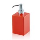 Dispenser - dosatore di sapone quadrato da appoggio in ceramica e ottone cromato - Dispenser - dosatore di sapone quadrato arancione BD-DIS-CAR-04