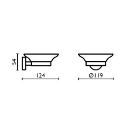 Soap holder in frosted glass TH 123 - TH 123 cromo 51