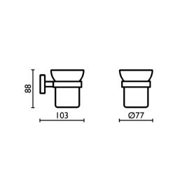 Porta bicchiere in vetro satinato TH 143 - TH 143 cromo 51