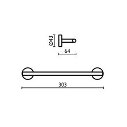 Towel rail 30 cm TH 210 - TH 210 cromo 51