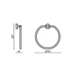 Porta salvietta ad anello cm TH 213 - TH 213 cromo 51