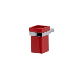 CERAMIC TOOTHBRUSH HOLDER KUBIC - PORTASPAZZOLINI IN CER. (rosso) K930R