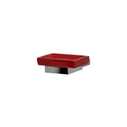 Portasapone in ceramica Kubic - Portasapone in ceramica Kubic rosso K931R