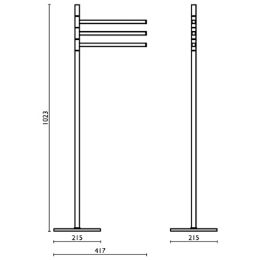 Piantana con 3 porta salvietta Quattro - Piantana QU 615 cromo 51