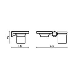 Porta sapone e bicchiere in ceramica Tecno - TE152 cromo 51