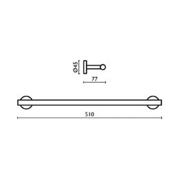 Porta salvietta 45 Maxima - MX211 acciaio inox spazzolato 74