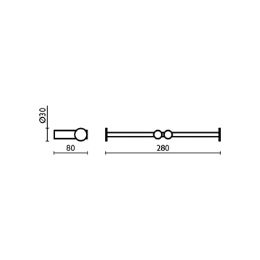 Porta rotolo doppio - FR232 acciaio inox spazzolato 74