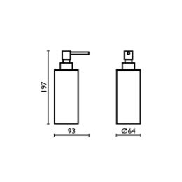Porta sapone liquido d'appoggio Forte - FR727acciaio inox spazzolato 74