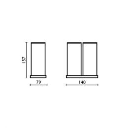 Porta bicchiere doppio da appoggio Optima - OM745  cromo 51