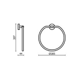 Porta salvietta ad anello Tecnohotel inox - TX213 acciaio inox spazzolato 74