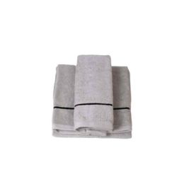 Coppia asciugamani viso/bidet in puro cotone - spugna 500 gr con - Coppia asciugamani viso/bidet in puro cotone - spugna 500 gr con “riga orizzontale”- grigio scuro/riga piombo