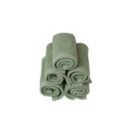 Salviette di cortesia (kit 5 pz) in puro cotone spugna 500gr - Salviette di cortesia (kit 5 pz) in puro cotone spugna 500gr verde