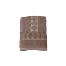 Coppia asciugamani viso/bidet in puro cotone - spugna 500 gr con “rombi” - Coppia asciugamani viso/bidet in puro cotone - spugna 500 gr con “rombi” tortora