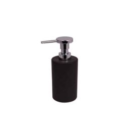 Dosatore ceramica tondo in appoggio NERO OPACO - Dosatore ceramica tondo in appoggio NERO OPACO - pompetta in ottone CROMO