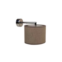 Applique TONDO con paralume in TESSUTO (colori disponibili paralume: beige - grigio - tortora) attacco lampada E14 - Applique TONDO con paralume in TESSUTO TORTORA attacco lampada E14
