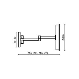 Specchio ingranditore con luce led Ø 21 cm, braccio doppio e batteria ricaricabile - Specchio ingranditore con luce led Ø 21 cm, braccio doppio e batteria ricaricabile Cromo 51