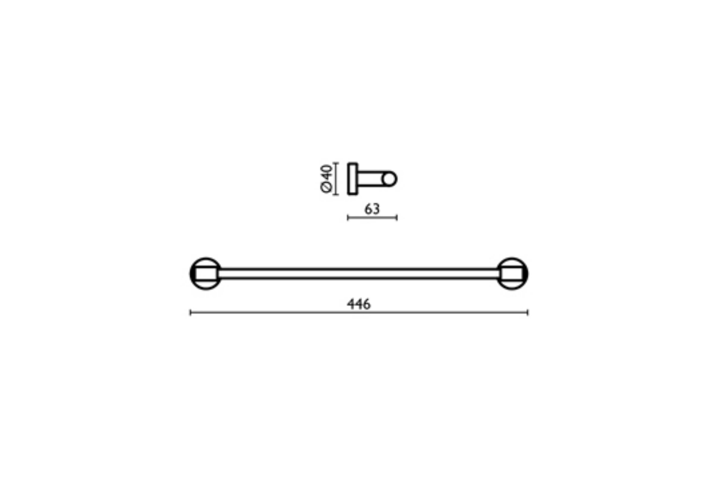 Towel rail 40 cm. TE 211 - TE 211 Chrome 51