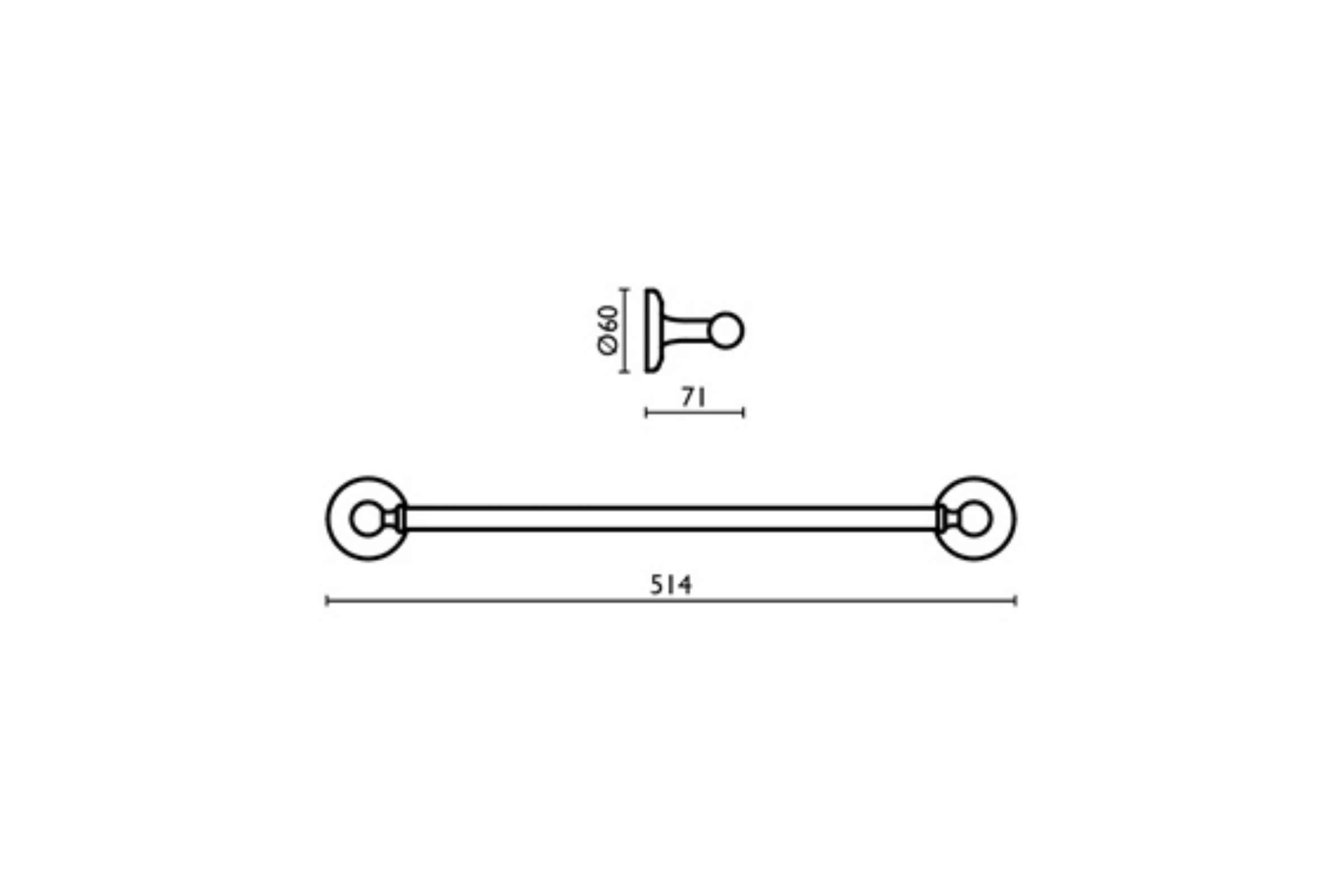 Držiak na uteráky 40 cm. SH 211 - SH 211  Chróm 51