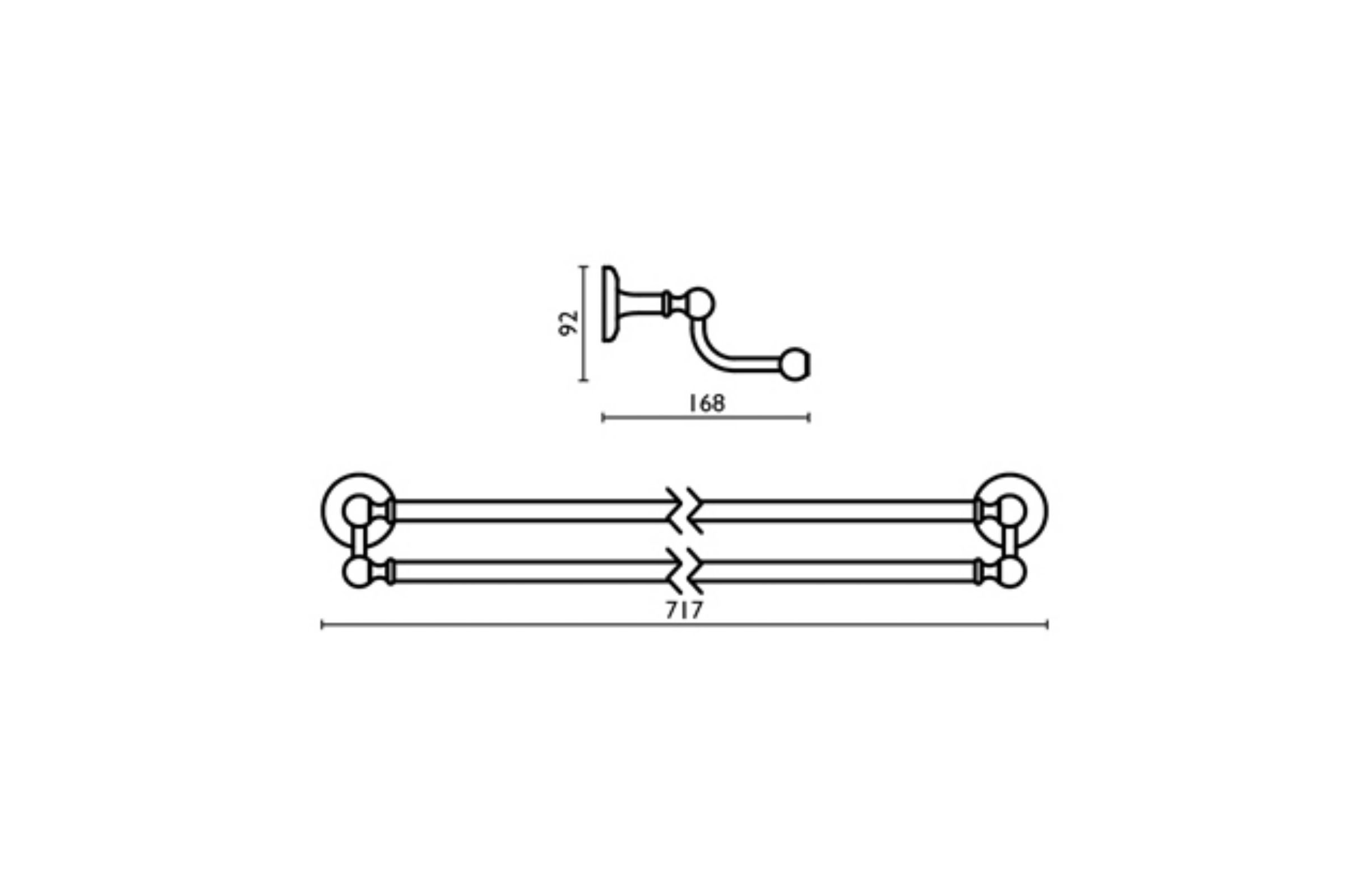 Dvojitý,Držiak na uteráky, 60 cm SH 217 - SH 217 Chróm 51