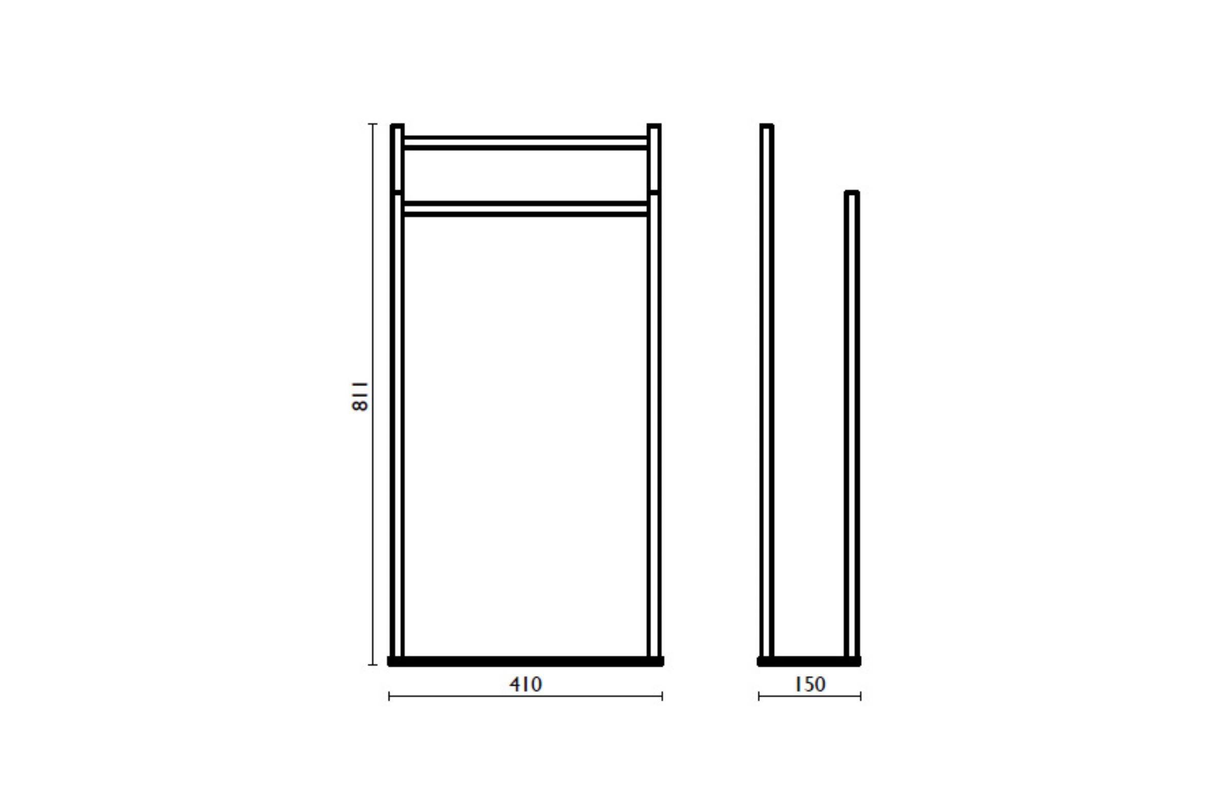 Standing with double towel rail h 84 cm. AM 616 - AM 616 Chrome 51