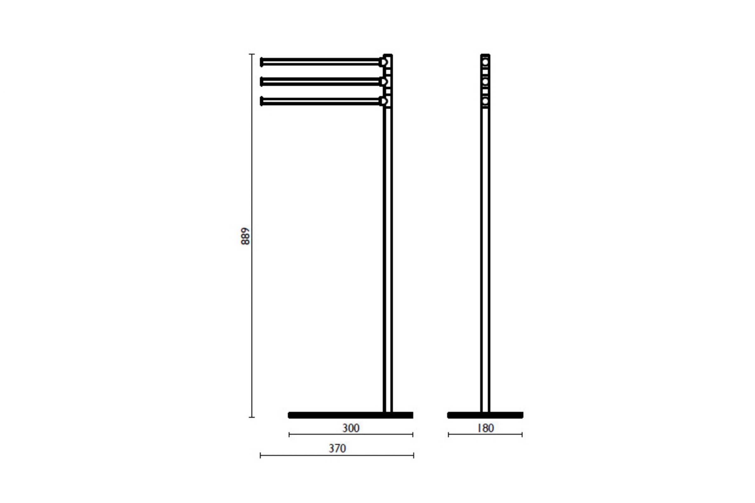 Piantana con 3 porta salvietta h 89 cm LL 615 - LL 615 Cromo 51