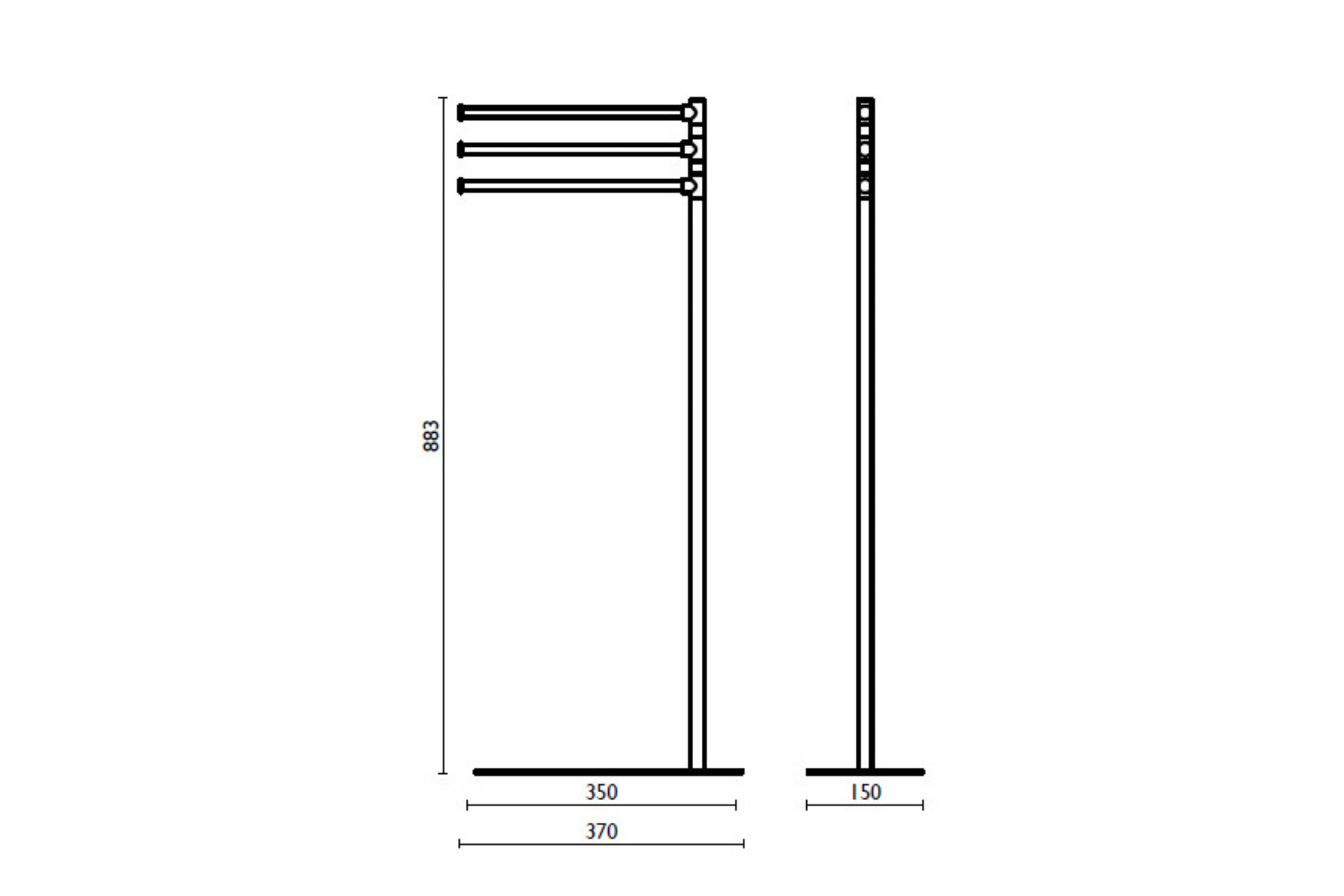 Piantana con porta rotolo e porta scopino Tecno - TE 633 Cromo 51