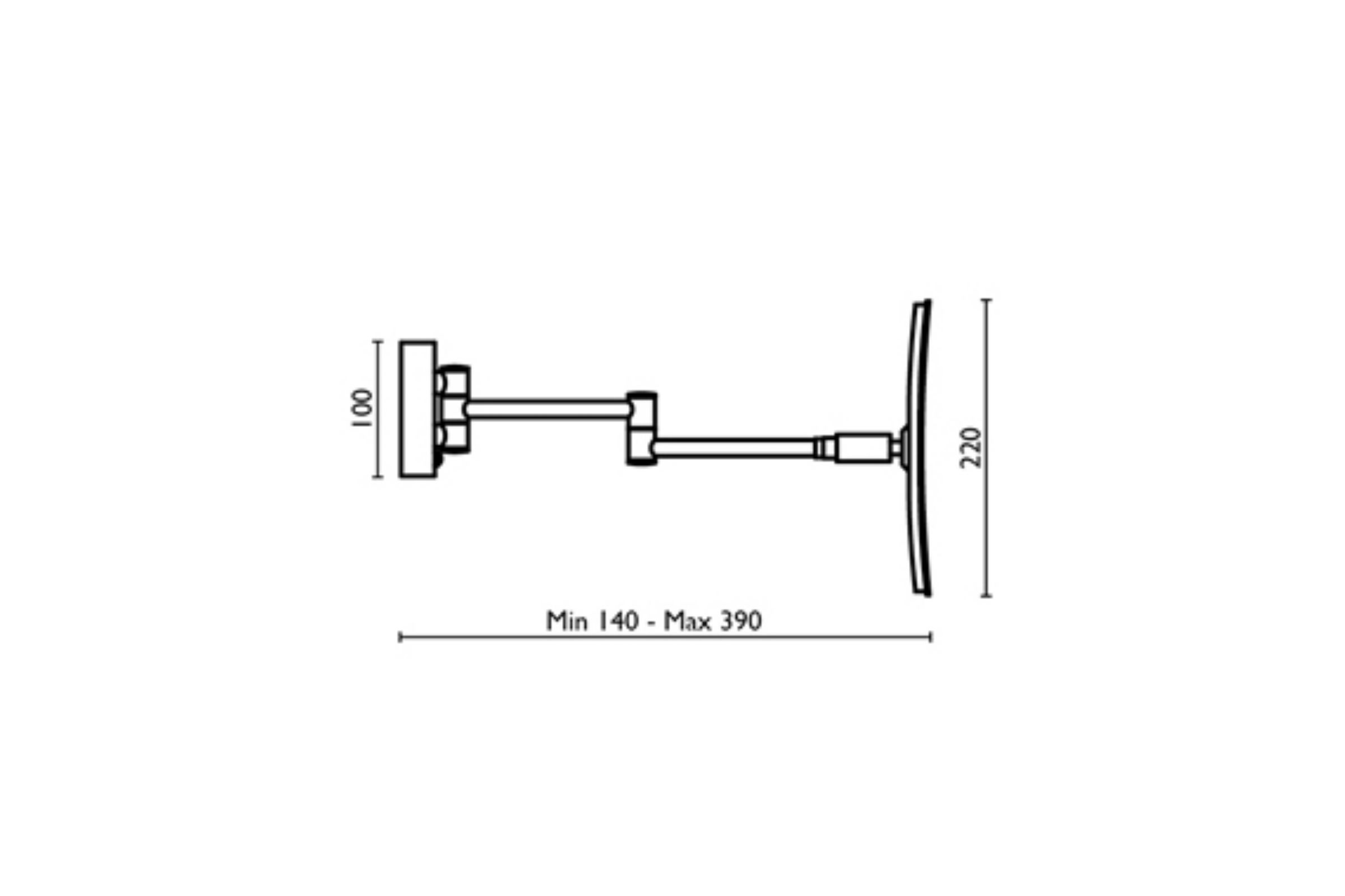 Magnifying mirror with frame of Led light 22 cm., double arm (3x) SP 814 - SP 814  Chrome 51