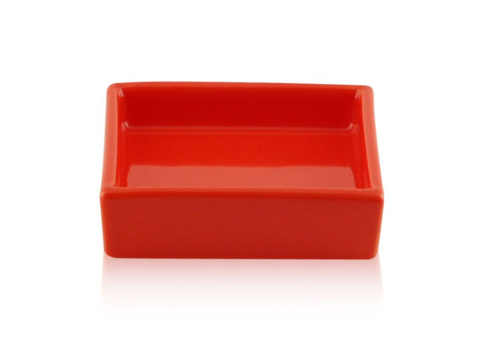 Square Soap dish made of ceramic - Porta sapone quadrato arancione  BD-SAP-CAR-04