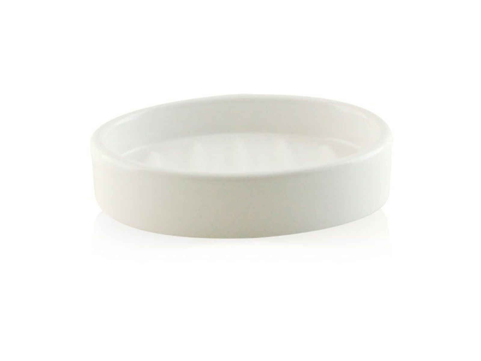 Porta sapone da appoggio ovale in ceramica - Porta sapone da appoggio ovale bianco BD-SAP-CBI-01