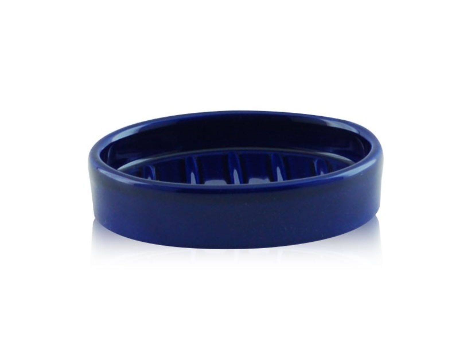 Porta sapone da appoggio ovale in ceramica - Porta sapone da appoggio ovale blu BD-SAP-CBL-01
