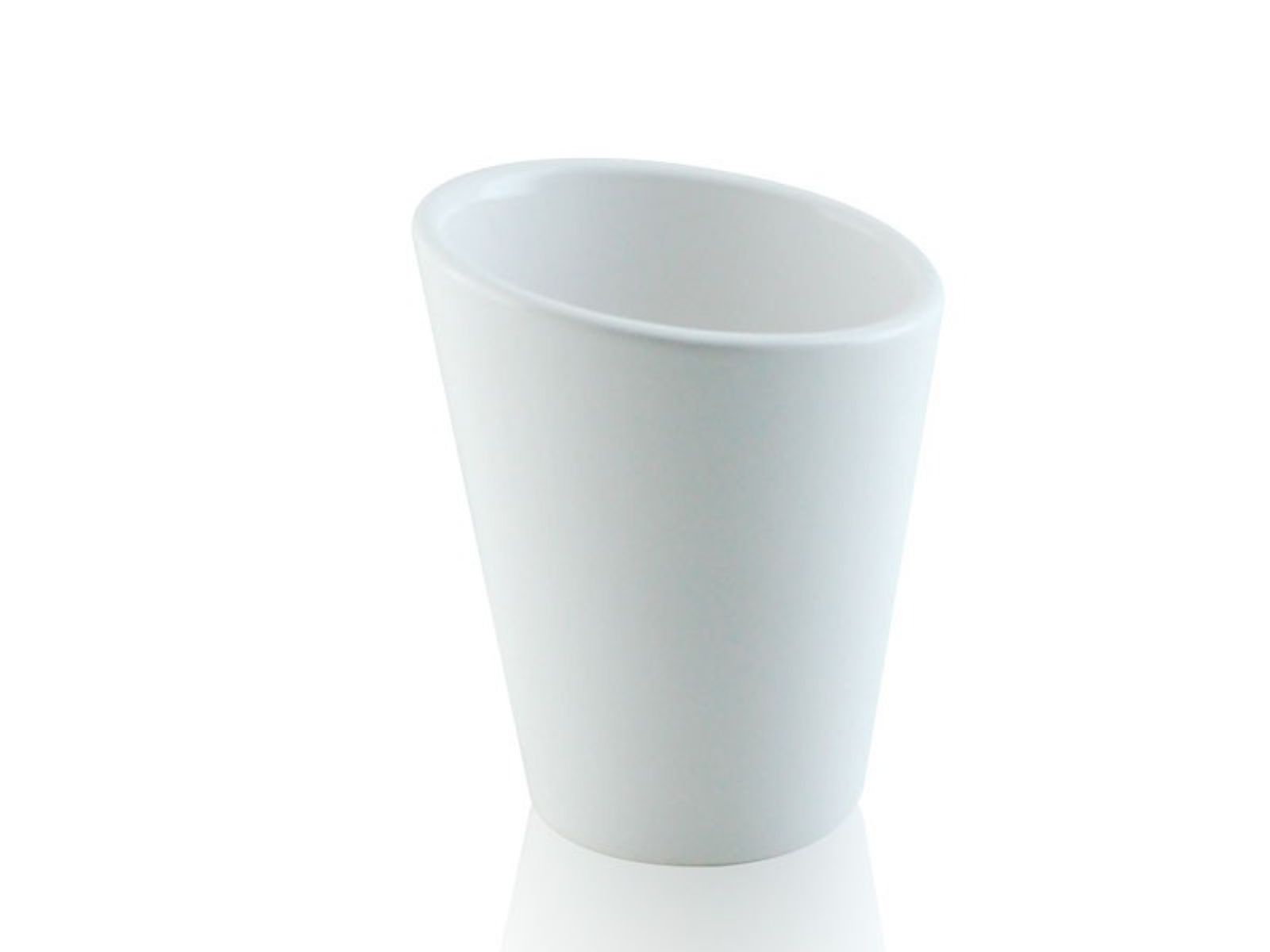 Bicchiere da appoggio in ceramica - Bicchiere da appoggio in ceramica bianca BD-BIC-CBI-04